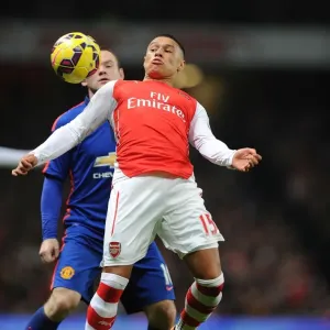 Alex Oxlade-Chamberlain: In Action for Arsenal against Manchester United, Premier League 2014-15 Alex Oxlade-Chamberlain: In Action for Arsenal against Manchester United, Premier League 2014-15