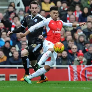 Alex Oxlade-Chamberlain (Arsenal) Christian Fuchs (Leicester). Arsenal 2: 1 Leicester City Alex Oxlade-Chamberlain (Arsenal) Christian Fuchs (Leicester). Arsenal 2: 1 Leicester City
