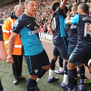 Alex Oxlade-Chamberlain and Robin van Persie Celebrate Arsenal's Winning Goal vs. Liverpool (2012)