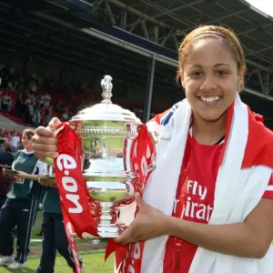 Alex Scott (Arsenal) with the FA Cup Trophy