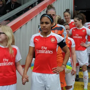 Alex Scott (Arsenal Ladies) with the mascot. Arsenal Ladies 2: 2 Notts County Ladies