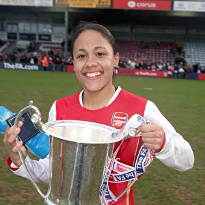 Alex Scott (Arsenal) with the League Cup Trophy