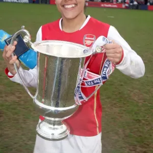 Alex Scott (Arsenal) with the League Cup Trophy