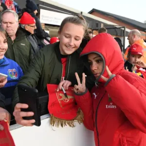 Alex Scott Celebrates with Arsenal Fans after Women's Super League Victory over Sunderland Alex Scott Celebrates with Arsenal Fans after Women's Super League Victory over Sunderland