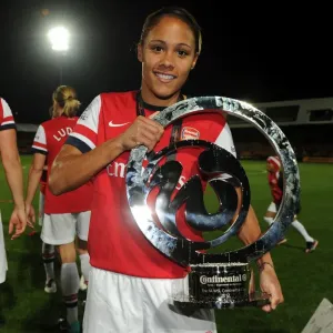 Alex Scott Lifts the FA WSL Continental Cup with Arsenal Ladies FC after Victory over Birmingham City Alex Scott Lifts the FA WSL Continental Cup with Arsenal Ladies FC after Victory over Birmingham City
