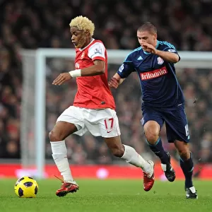 Alex Song (Arsenal) Jonathan Walters (Stoke). Arsenal 1: 0 Stoke City, Barclays Premier League