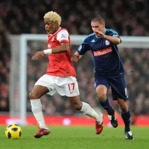 Alex Song (Arsenal) Jonathan Walters (Stoke). Arsenal 1: 0 Stoke City, Barclays Premier League