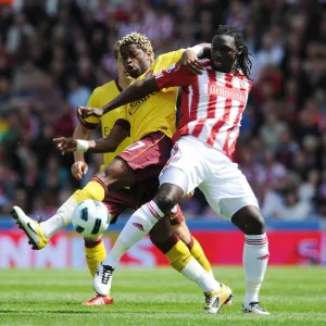 Alex Song (Arsenal) Kenwyne Jones (Stoke). Stoke City 3: 1 Arsenal, Barclays Premier League