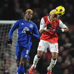 Alex Song (Arsenal) Louis Saha (Everton). Arsenal 2: 1 Everton, Barclays Premier League
