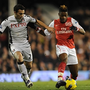 Alex Song (Arsenal) Stephen Kelly (Fulham). Fulham 2: 1 Arsenal. Barclays Premier League