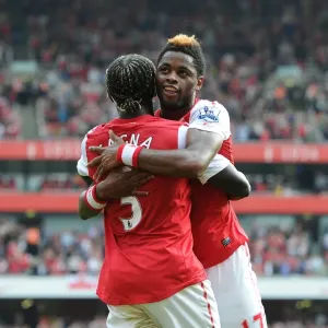 Alex Song and Bacary Sagna: Arsenal's Unstoppable Duo Celebrate 3-0 Over Bolton Wanderers Alex Song and Bacary Sagna: Arsenal's Unstoppable Duo Celebrate 3-0 Over Bolton Wanderers