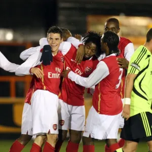 Alex Song's Thrilling Goal Celebration with Teammates Johan Djourou, James Dunne, Rui Fonte, and Rene Steer (Arsenal Reserves vs. Chelsea Reserves, 25/3/08)