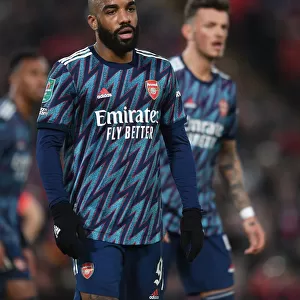 Alexandre Lacazette in Action: Liverpool vs. Arsenal, Carabao Cup Semi-Final First Leg