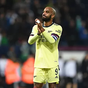 Alexandre Lacazette Celebrates Arsenal's Carabao Cup Victory over West Bromwich Albion