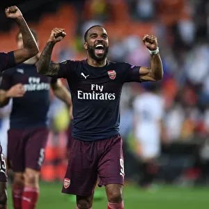Alexandre Lacazette's Euphoric Celebration: Arsenal's Europa League Semi-Final Victory Over Valencia (2018-19)