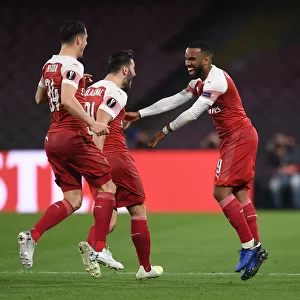 Alexandre Lacazette's Euphoric Goal Celebration: Arsenal's Europa League Triumph over Napoli (2018-19)