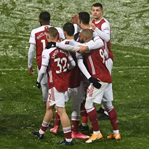 Alexandre Lacazette's Goal Celebration: Arsenal's 3-0 Lead over West Bromwich Albion (Premier League, 2020-21)