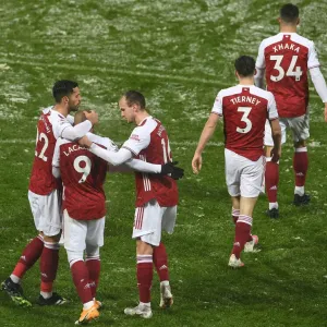 Alexandre Lacazette's Triumphant Goal Celebration: Arsenal's 3rd vs West Bromwich Albion (Premier League 2020-21)