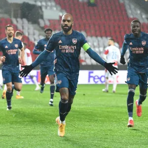 Alexis Lacazette Scores as Arsenal Advance in Europa League Quarterfinals Against Slavia Praha (Prague, 2021) Alexis Lacazette Scores as Arsenal Advance in Europa League Quarterfinals Against Slavia Praha (Prague, 2021)