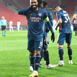 Alexis Lacazette Scores as Arsenal Advance in Europa League Quarterfinals Against Slavia Praha (Prague, 2021) Alexis Lacazette Scores as Arsenal Advance in Europa League Quarterfinals Against Slavia Praha (Prague, 2021)