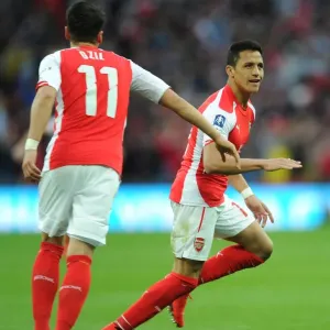 Alexis Sanchez celebrates scoring his and Arsenals 2nd goal. Arsenal 2: 1 Reading