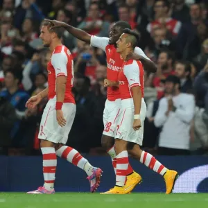 Alexis Sanchez and Joel Campbell Celebrate Goal for Arsenal against Southampton (Capital One Cup 2014/15) Alexis Sanchez and Joel Campbell Celebrate Goal for Arsenal against Southampton (Capital One Cup 2014/15)
