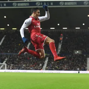 Alexis Sanchez Scores for Arsenal against West Bromwich Albion, Premier League 2017-18