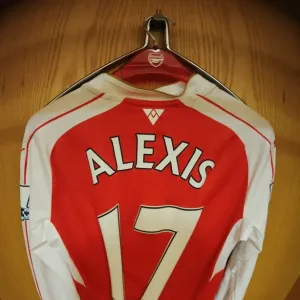 Alexis Sanchez's Arsenal Shirt in Arsenal Home Changing Room before Arsenal vs Southampton (2015-16) Alexis Sanchez's Arsenal Shirt in Arsenal Home Changing Room before Arsenal vs Southampton (2015-16)