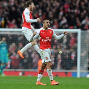 Alexis Sanchez's Euphoric Celebration: Arsenal's Triumph Over Leicester City (2015-16)