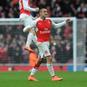 Alexis Sanchez's Euphoric Celebration: Arsenal's Thrilling Victory over Leicester City in the 2015-16 Premier League Alexis Sanchez's Euphoric Celebration: Arsenal's Thrilling Victory over Leicester City in the 2015-16 Premier League