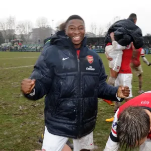 Alfred Mugabo (Arsenal) celebrates after the match. Inter Milan U19 0: 1 Arsenal U19 Alfred Mugabo (Arsenal) celebrates after the match. Inter Milan U19 0: 1 Arsenal U19