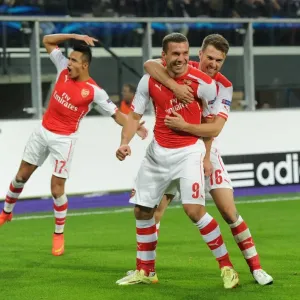 Anderlecht vs Arsenal: Lukas Podolski Scores Brace, Alexis Sanchez and Aaron Ramsey Celebrate