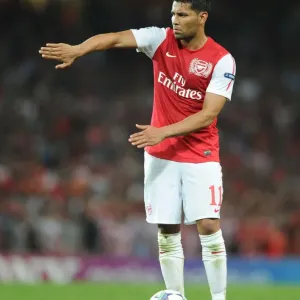 Andre Santos in Action: Arsenal vs Olympiacos, UEFA Champions League 2011-12