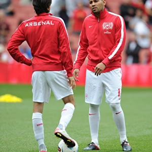 Andre Santos and Yossi Benayoun (Arsenal) before the match. Arsenal 1: 0 Swansea City