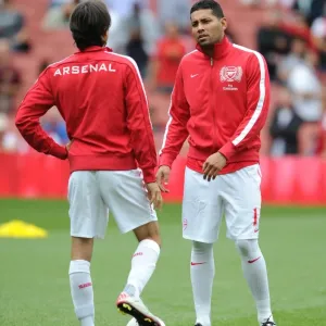 Andre Santos and Yossi Benayoun (Arsenal) before the match. Arsenal 1: 0 Swansea City