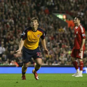 Andrey Arshavin celebrates scoring the 3rd Arsenal goal