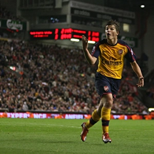 Andrey Arshavin celebrates scoring the 4th Arsenal goal