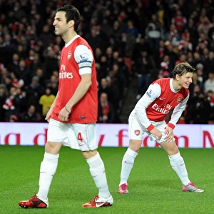 Andrey Arshavin and Cesc Fabregas (Arsenal). Arsenal 3: 0 Ipswich Town. Carling Cup
