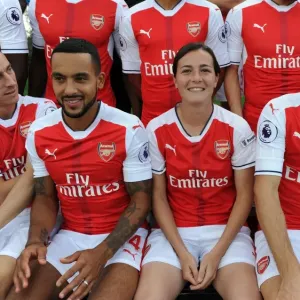 Arsenal 1st Team Squad: United in Purpose - Theo Walcott, Nacho Monreal, and Natalia Pablos Sanchon at 2016-17 Photocall Arsenal 1st Team Squad: United in Purpose - Theo Walcott, Nacho Monreal, and Natalia Pablos Sanchon at 2016-17 Photocall