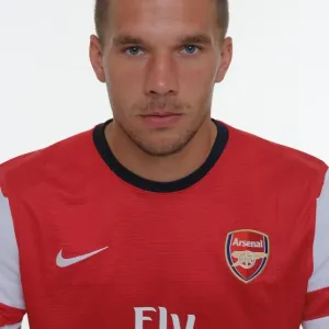Arsenal 2013-14 Squad: Lukas Podolski at Emirates Stadium Photocall Arsenal 2013-14 Squad: Lukas Podolski at Emirates Stadium Photocall