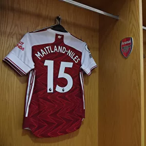 Arsenal: Ainsley Maitland-Niles Shirt in Emirates Stadium Changing Room before Arsenal vs Burnley (2020-21)