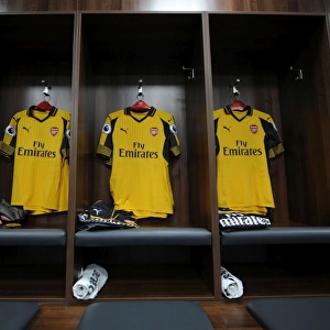 Arsenal Away Locker Room at Leicester City's The King Power Stadium (2016-17): A Glimpse into the Gunners Pre-Match Preparation