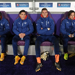 Arsenal Bench: Hector Bellerin, Ryan Huddart, Tomas Rosicky (Anderlecht vs Arsenal, 2014-15)