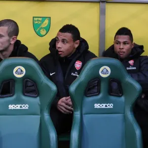 Arsenal Bench: Jack Wilshere, Francis Coquelin, Serge Gnabry, Johan Djourou (Norwich City vs Arsenal, 2012-13) Arsenal Bench: Jack Wilshere, Francis Coquelin, Serge Gnabry, Johan Djourou (Norwich City vs Arsenal, 2012-13)