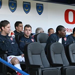 The Arsenal bench before the match