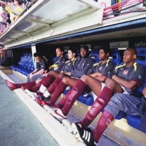 The Arsenal bench before the match. Villarreal 0: 0 Arsenal