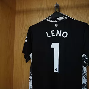Empty Arsenal: Bernd Leno's Hanging Shirt in Quiet Emirates Stadium - Arsenal vs Manchester City (2021)