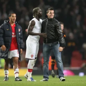 Arsenal captain Cesc Fabregas and Bacary Sagna celebrate Arsenal captain Cesc Fabregas and Bacary Sagna celebrate