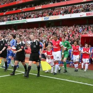 Arsenal captain Gilberot leads the team out for the last home game of the season Arsenal captain Gilberot leads the team out for the last home game of the season