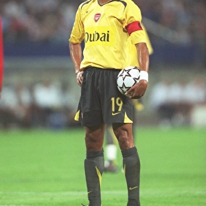 Arsenal captain Gilberto waits to take the penalty